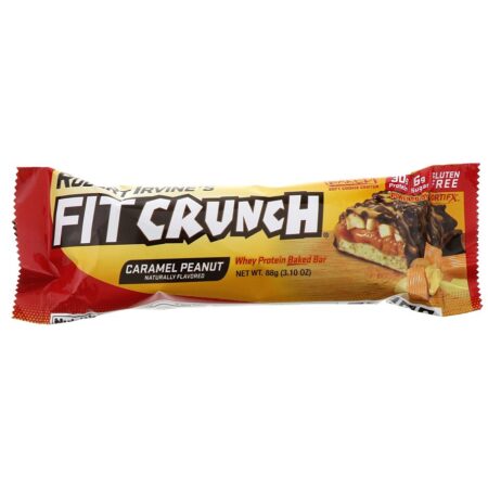 FITCRUNCH, Whey Protein Baked Bar, Caramel Peanut, 12 Bars, 3.10 oz (88 g) Each - Image 4