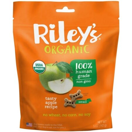 Riley’s Organics, Petiscos para Cães, Osso Pequeno, Receita de Maçã, 5 oz (142 g)