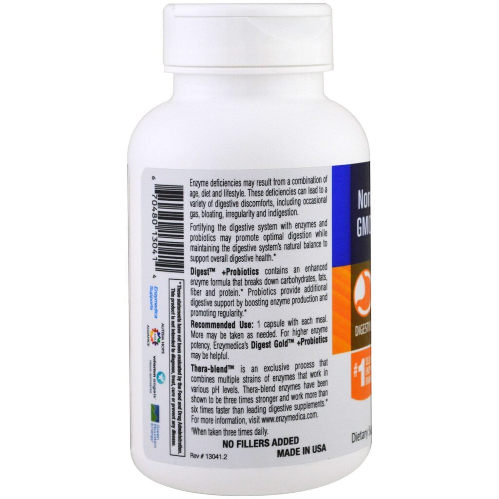 Enzymedica, Digestivo + Probióticos, 90 Ccápsuas - Imagem 3