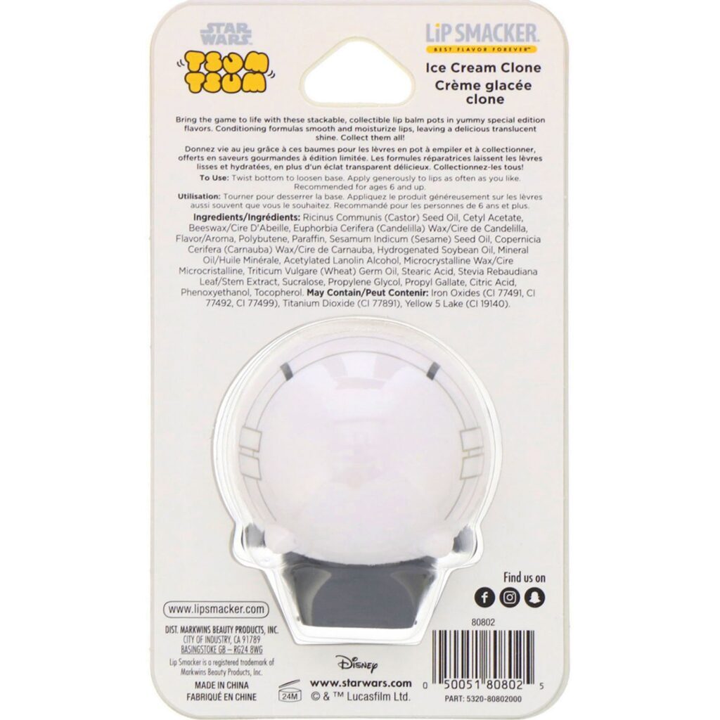 Lip Smacker, Star Wars Tsum Tsum Lip Balm, Stormtrooper, Ice Cream Clone, 0.26 oz (7.4 g) - Imagem 2
