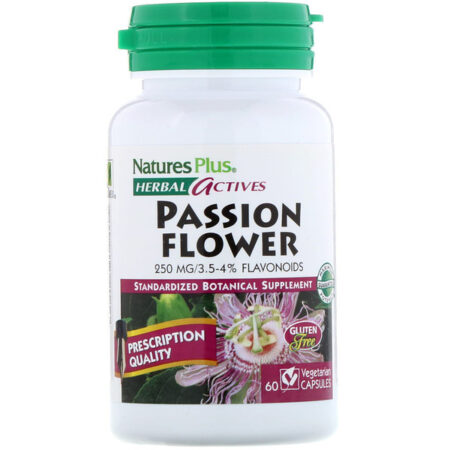 Nature's Plus, Ativos herbais, flor de maracujá, 250 mg, 60 cápsulas vegetais