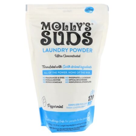 Molly's Suds, Sabão em Pó para Roupas, Ultra Concentrado, Hortelã, 120 Lavagens, 2,275 kg