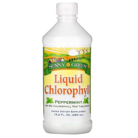 Sunny Green, Clorofila Líquida, Hortelã, 100mg, 480ml