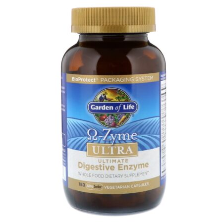 Garden of Life, Omega-Zyme, Ultra, Última Combinação Com Enzimas Para A Digestão, 180 Cápsulas Vegetarianas UltraZorbe - Image 3