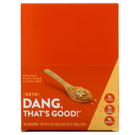 Dang, Keto Bar, Peanut Butter, 12 Bars, 1.4 oz (40 g) Each - Image 3