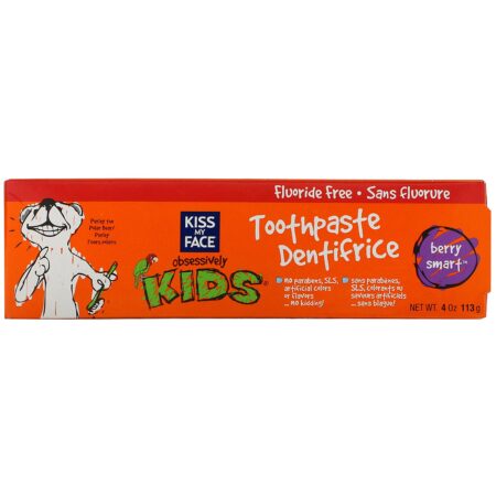 Kiss My Face, Obsessively Kids, Toothpaste, Fluoride Free, Berry Smart, 4 oz (113 g) - Image 2