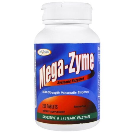 Enzymatic Therapy, Mega-Zyme, Enzimas Sistêmicas, 200 Comprimidos