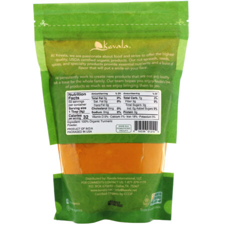 Kevala, Organic Turmeric Root Powder, 16 oz (454 g) - Image 2