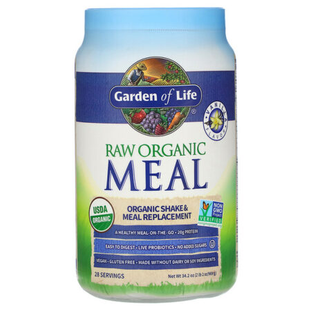 Garden of Life, RAW Organic Meal, Shake e Substituto de Refeição, Baunilha, 969 g (2 lb 2 oz)