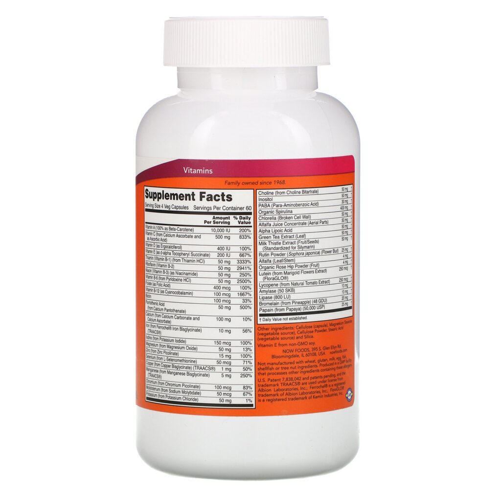 Now Foods, Special Two, Multivitamínico, 240 Cápsulas Vegetais - Imagem 2