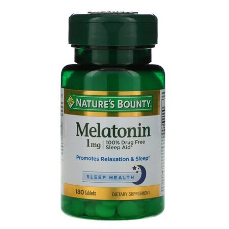 Nature's Bounty, Melatonina, 1 mg, 180 Comprimidos