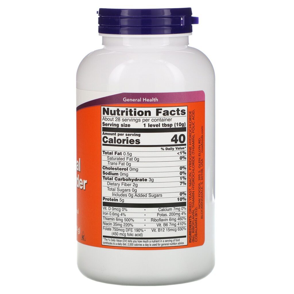 Now Foods, Levedura Nutricional em Pó, 284 g (10 oz) - Imagem 2