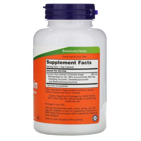 Now Foods, Curcumina, 120 Cápsulas Vegetais - Imagem 2