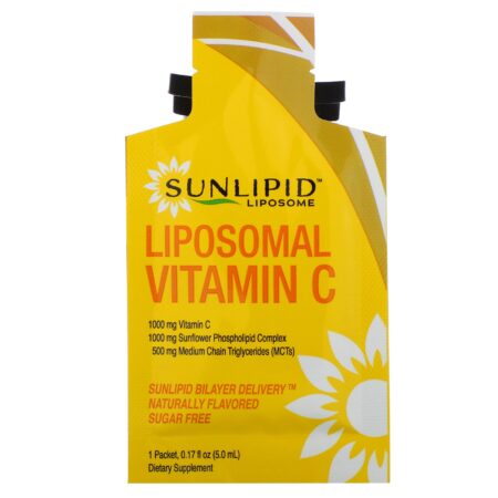 SunLipid, Vitamina C Lipossomal, Sabor Natural, 30 Envelopes, 5,0 ml (0,17 oz) Cada - Image 3