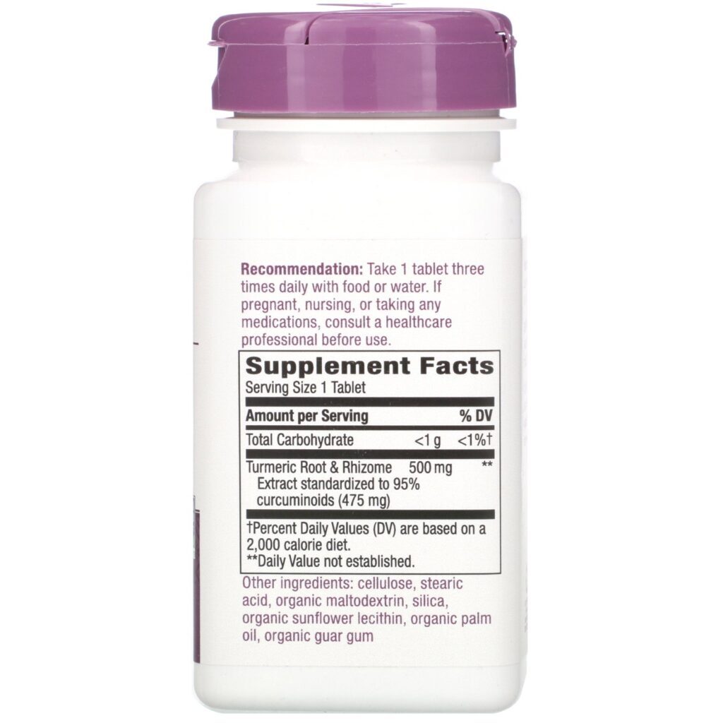 Nature's Way, Premium Extract, Turmeric, 500 mg , 60 Tablets - Imagem 2