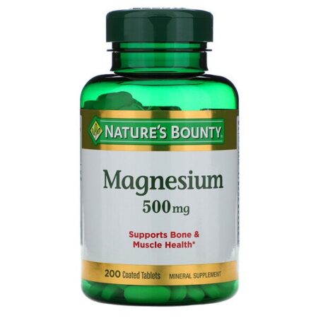 Nature's Bounty, Magnésio, 500 mg, 200 Comprimidos Revestidos