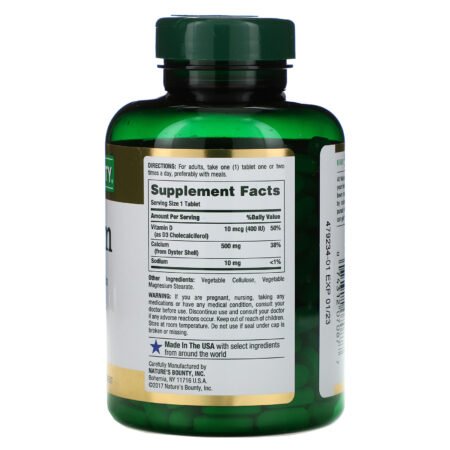 Nature's Bounty, Cálcio com Vitamina D, 500 mg, 300 Cápsulas - Image 2