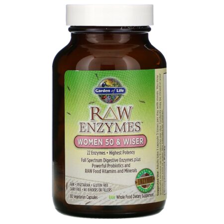 Garden of Life, RAW Enzymes, Mulheres Acima de 50, 90 Cápsulas Vegetais - Image 3