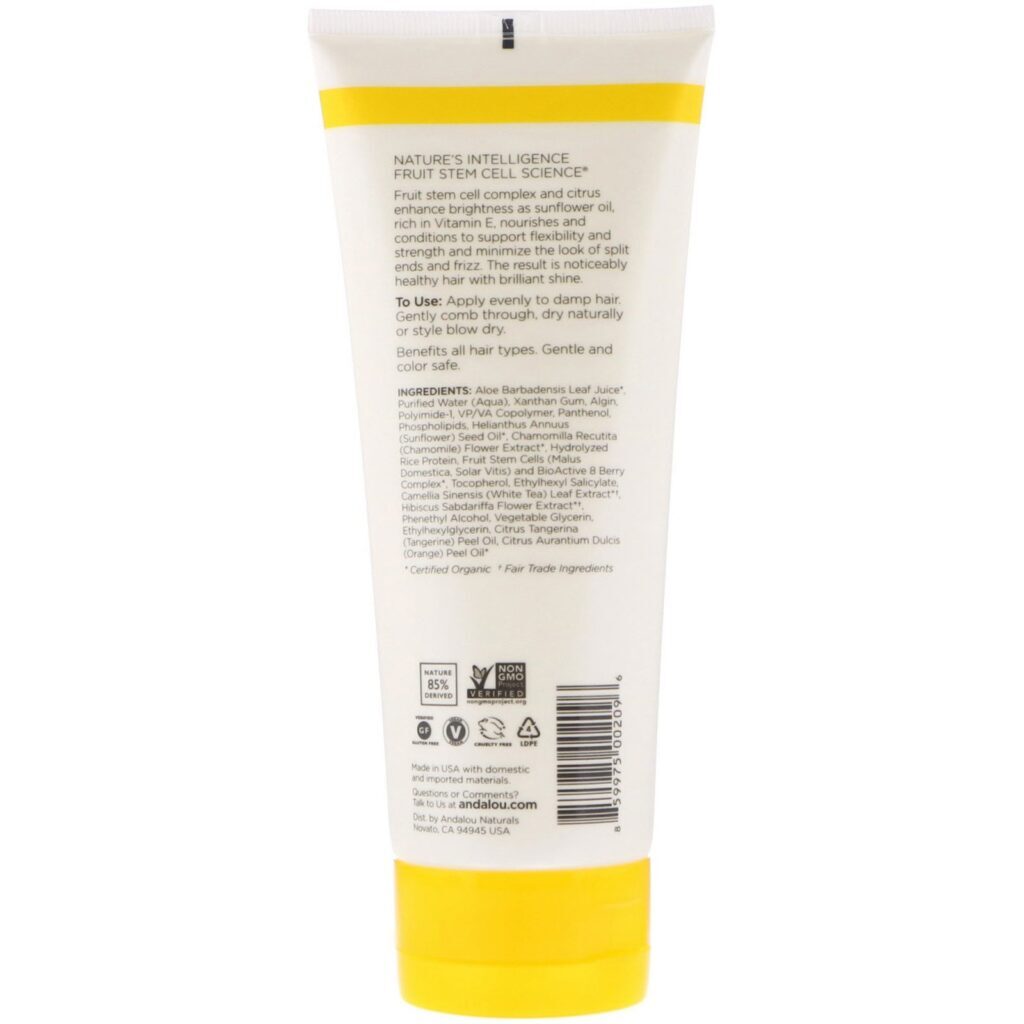 Andalou Naturals, Gel, Brilho Brilhante, Força Média, Girassol e Citrus, 6,8 fl oz (200 ml) - Imagem 2