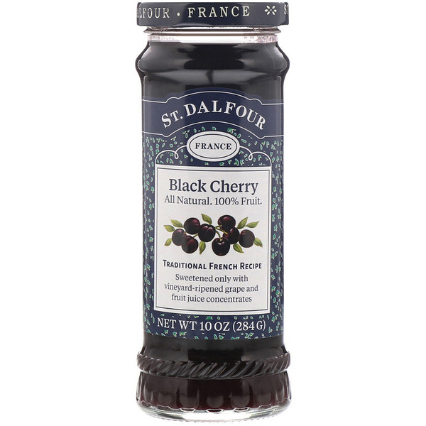 St. Dalfour, Cereja Preta, Pasta de cereja preta deluxe, 10 oz (284 g)