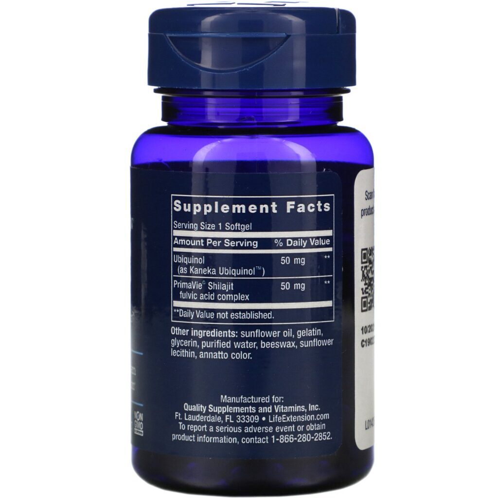 Life Extension, Super Ubiquinol CoQ10 com Suporte Mitocondrial Enriquecido, 50 mg, 100 Cápsulas Softgel - Imagem 2