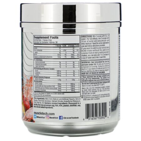 Muscletech, Amino Build, Fórmula de BCAA de Próxima Geração, Ponche de Frutas, 284 g (10 oz) - Image 2