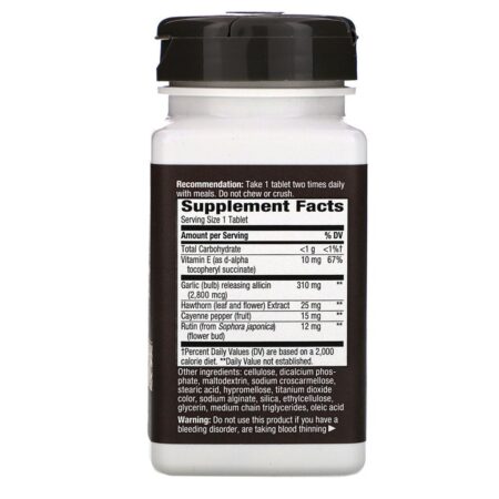 Nature's Way, Garlicin HC, 90 Vegan Tablets - Imagem 2