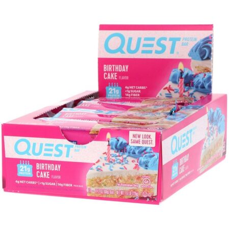 Quest Nutrition, Barra de Proteínas, Bolo de Aniversário, 12 Pacotes, 60 g (2,12 oz) Cada