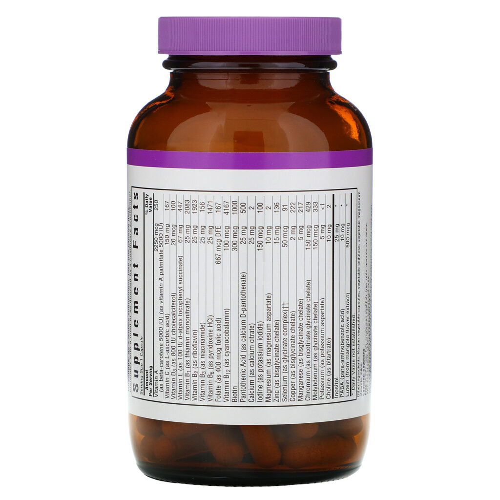 Bluebonnet Nutrition, Multi One, Single Daily Multiple, Iron-Free, 120 Vegetable Capsules - Imagem 2