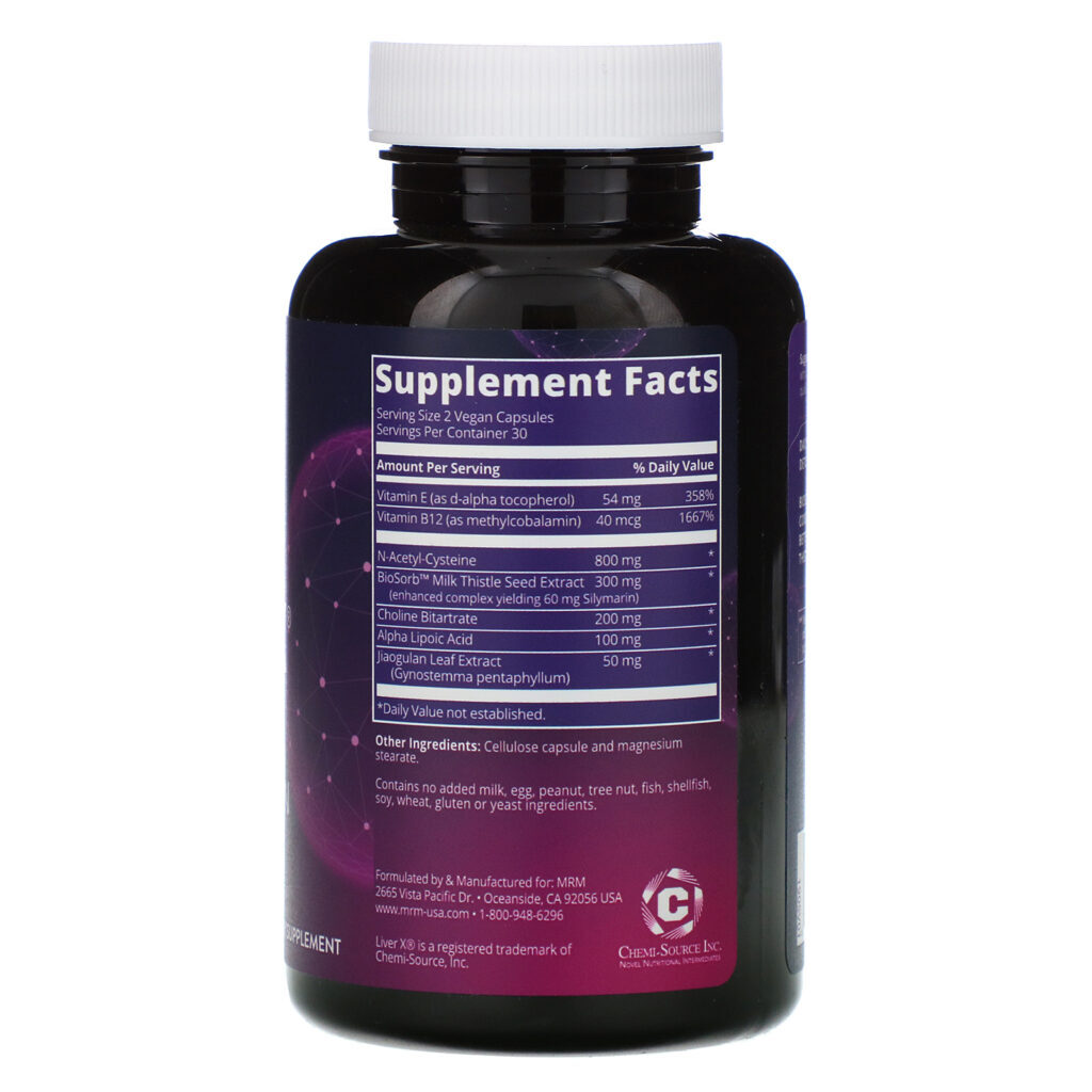 MRM, Nutrition, Liver X, 60 Vegan Capsules - Imagem 2