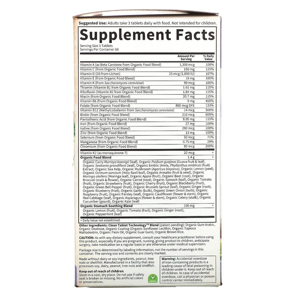 Garden of Life, MyKind Organics, Prenatal Multi, 180 Vegan Tablets - Imagem 2
