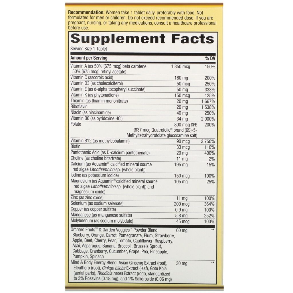 Nature's Way, Alive! Once Daily, 50+ Multivitaminas para mulheres, 60 Comprimidos - Imagem 2