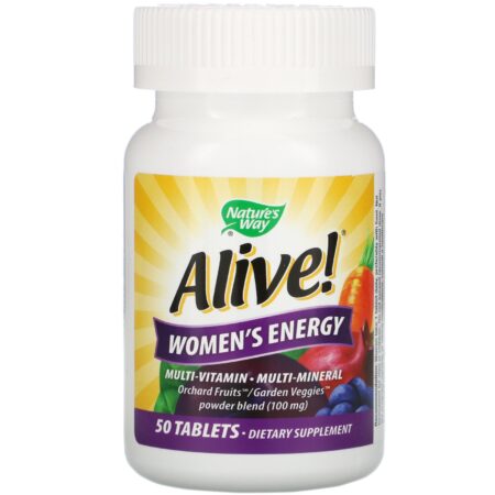 Nature's Way, Alive! Energia para Mulheres, Multivitamínico Multiminerais, 50 Comprimidos - Image 3