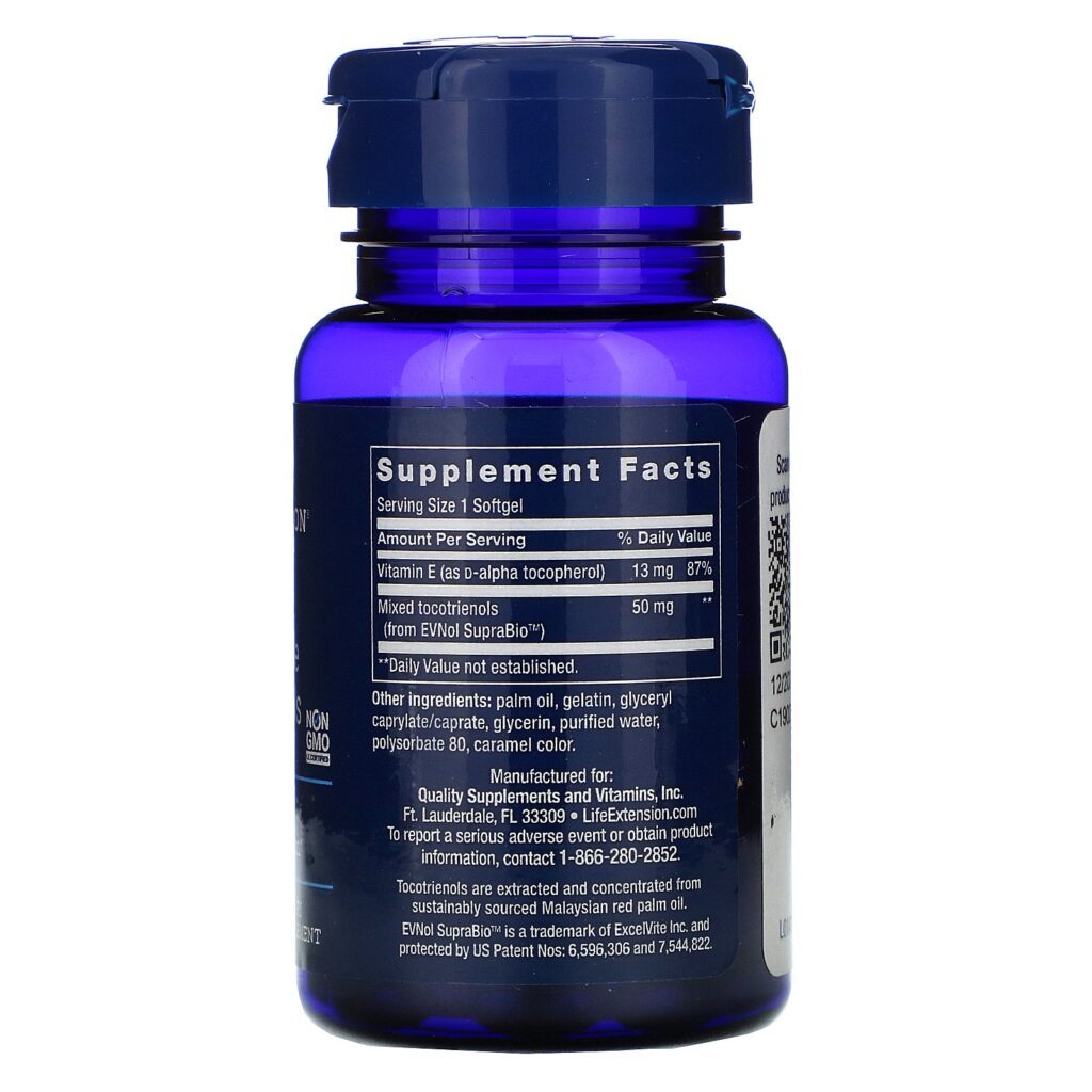 Life Extension, Tocotrienóis Super Absorvíveis, 60 Cápsulas Softgel - Imagem 2