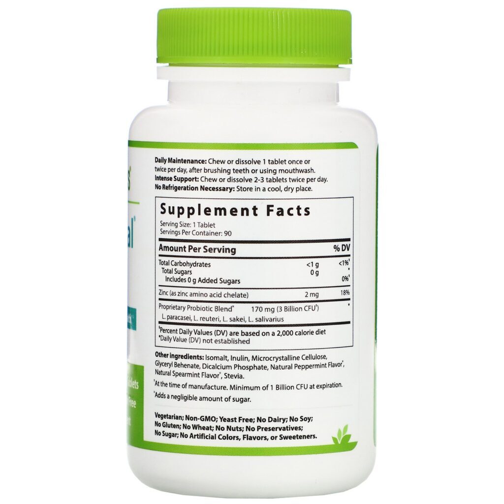 Hyperbiotics, PRO-Dental, Natural Mint Flavor, 90 Chewable Tablets - Imagem 2