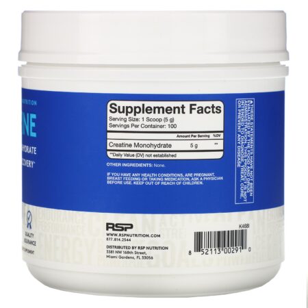 RSP Nutrition, Creatine Monohydrate Powder, 5 g, 17.6 oz (500 g) - Image 2