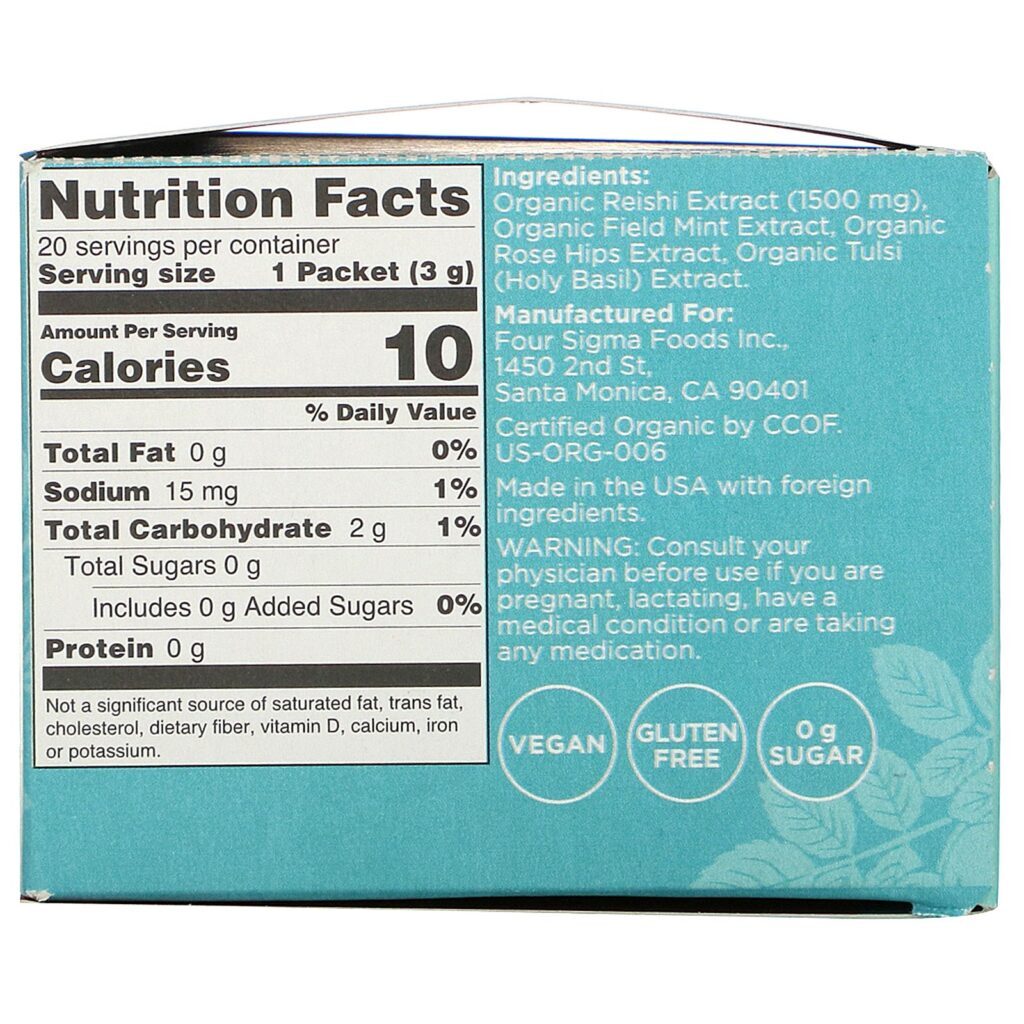 Four Sigmatic, Mushroom Elixir Mix with Reishi, 20 Packets, 0.1 oz (3 g) Each - Imagem 2