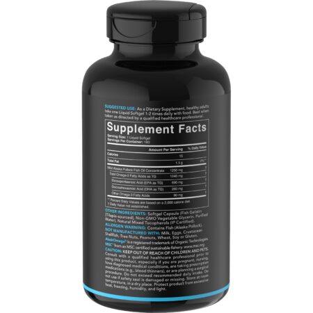 Sports Research, Óleo de Peixe Ômega-3, Força Tripla, 1250 mg, 180 Cápsulas Gelatinosas - Image 2