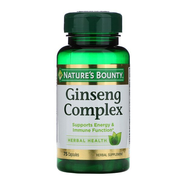 Nature's Bounty, Complexo de Ginseng, 75 Cápsulas