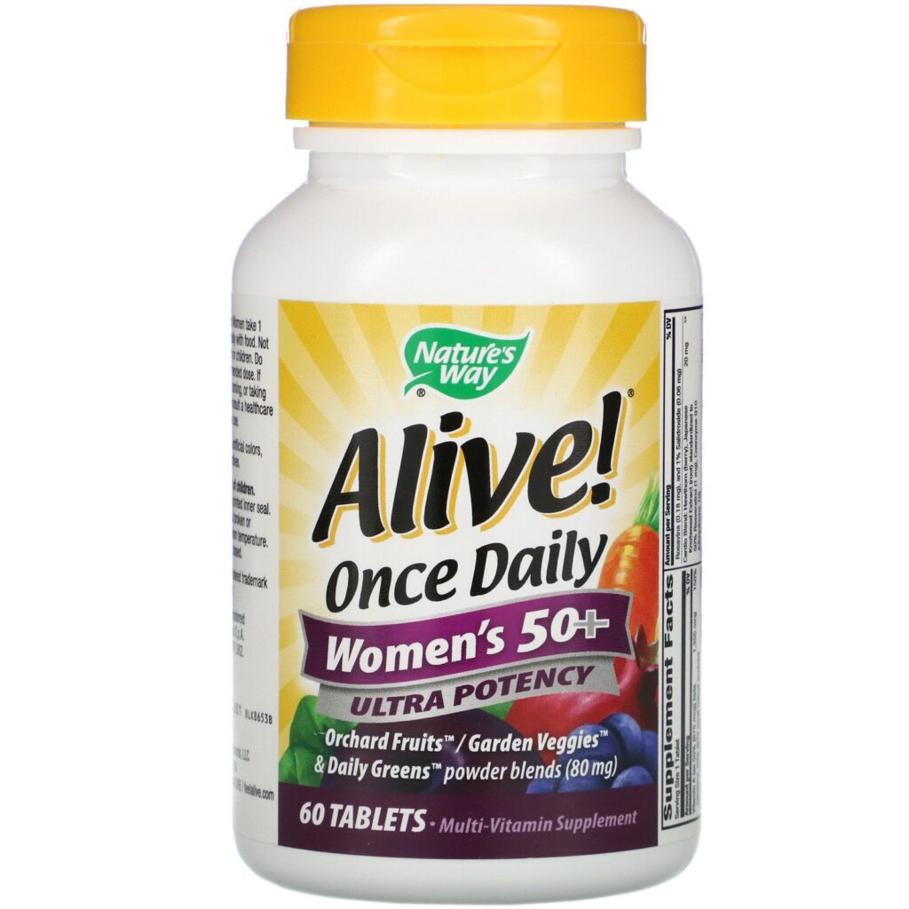 Nature's Way, Alive! Once Daily, 50+ Multivitaminas para mulheres, 60 Comprimidos - Imagem 4