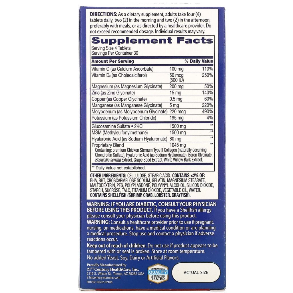 21st Century, Arthri-Flex Advantage, + Vitamina D3, 120 Comprimidos Revestidos - Imagem 2