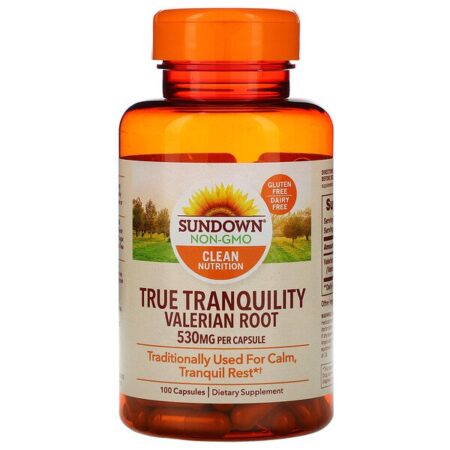 Sundown Naturals, True Tranquility, Valerian Root, 530 mg, 100 Cápsulas