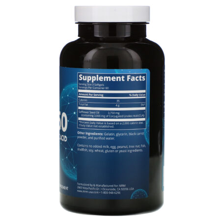 MRM, Nutrition, CLA 1250, 180 Softgels - Image 2