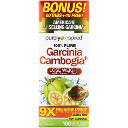 Purely Inspired, Garcinia Cambogia+, 100 Comprimidos Vegetais Fáceis de Engolir