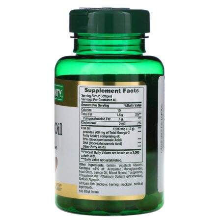 Nature's Bounty, Mini Fish Oil, 1,290 mg, 90 Mini Coated Softgels - Image 2