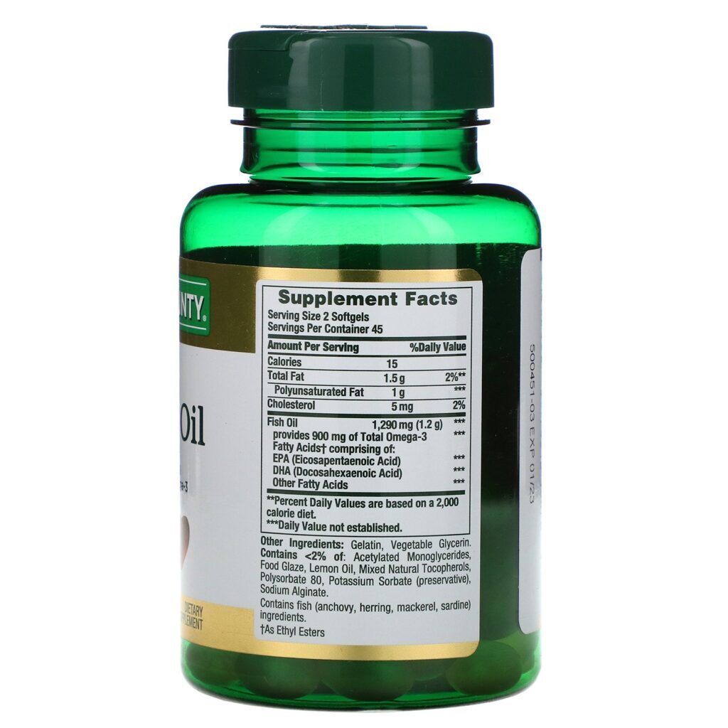 Nature's Bounty, Mini Fish Oil, 1,290 mg, 90 Mini Coated Softgels - Imagem 2