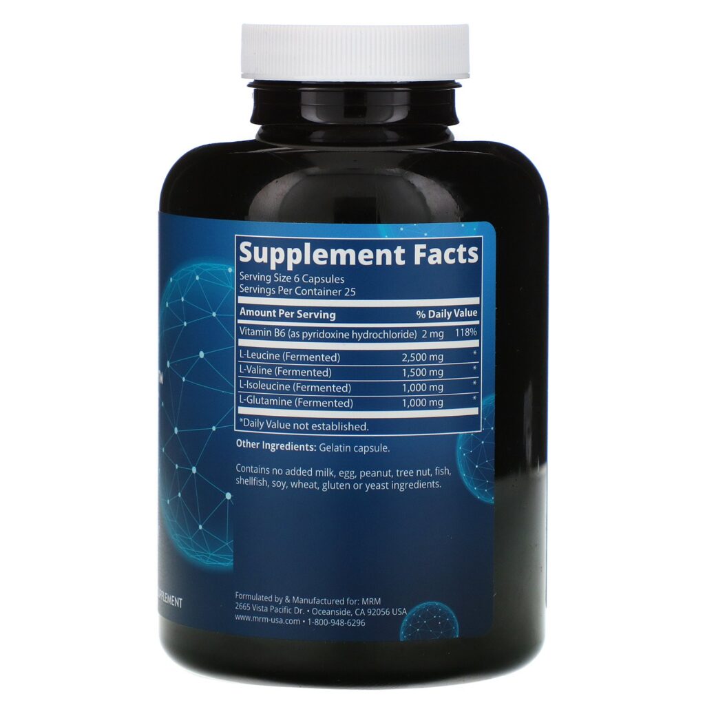 MRM, Nutrition, BCAA+G 6000, 150 Capsules - Imagem 2