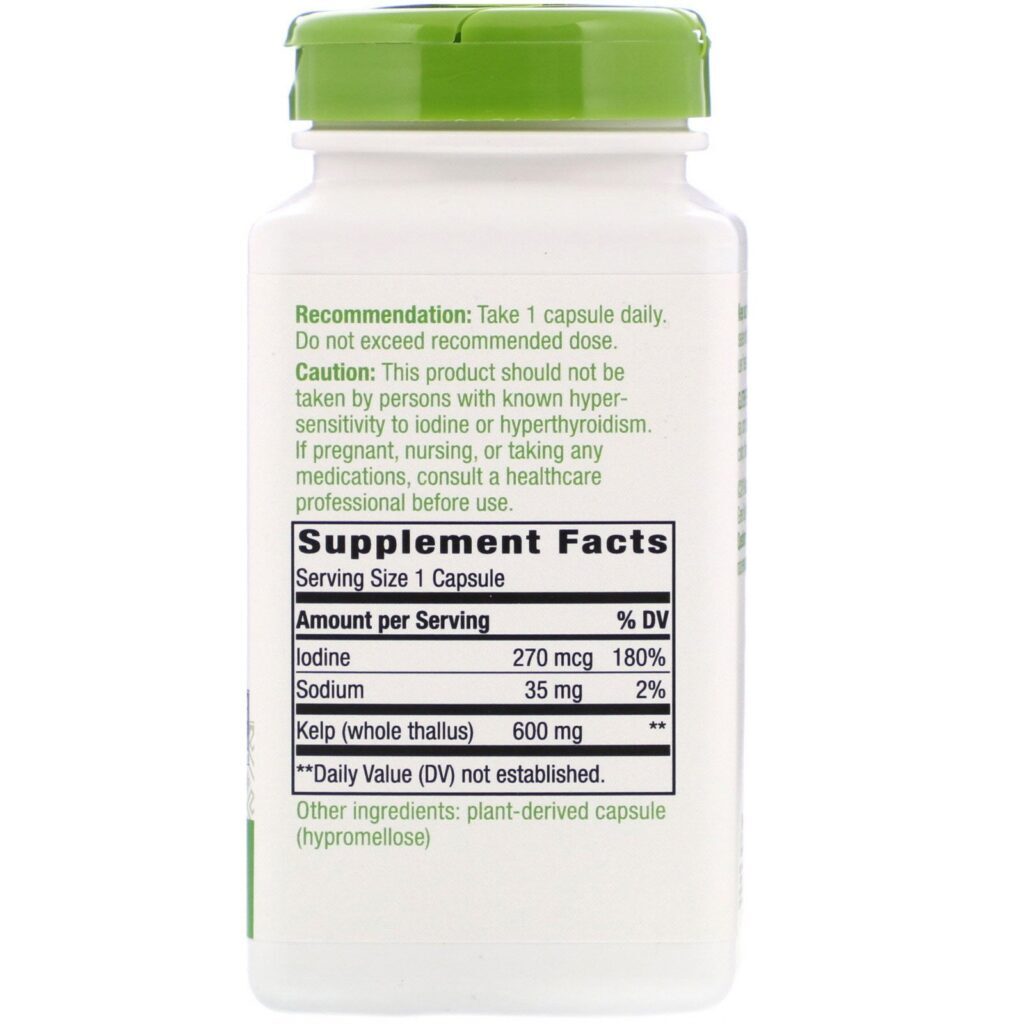 Nature's Way, Kelp, 600 mg, 180 Cápsulas Vegetais - Imagem 2