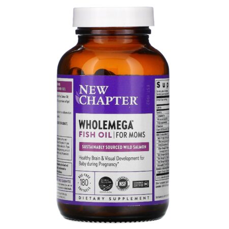 New Chapter, Wholemega Fish Oil for Moms, 180 Softgels - Image 3