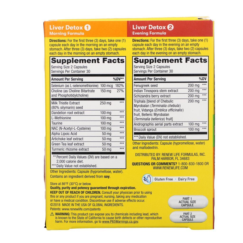 Renew Life, Liver Detox, 30-Day Cleansing Program, 2 Bottles, 60 Vegetarian Capsules Each - Imagem 2